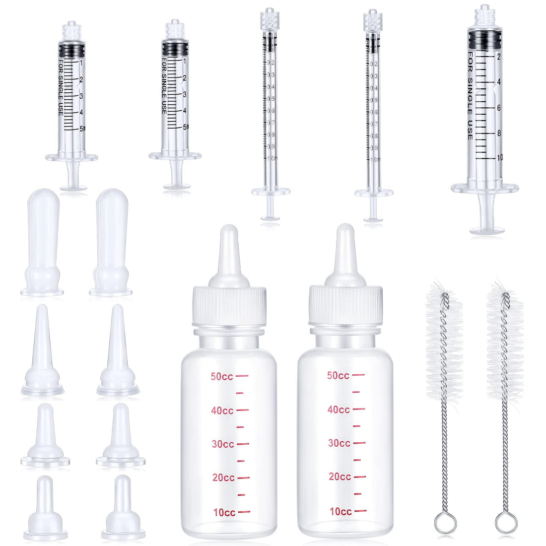 Sadnyy 17 Pcs Kitten Bottle Feeding Kit Puppy Bottles for Nursing