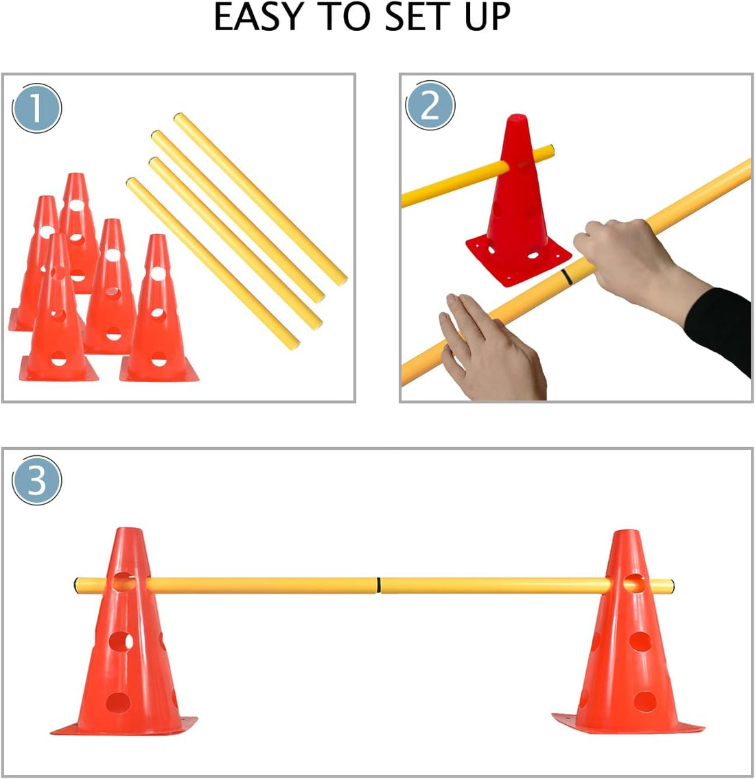 TNZMART Dog Agility Hurdle Cones Pet Jump Training Set Dog Agility