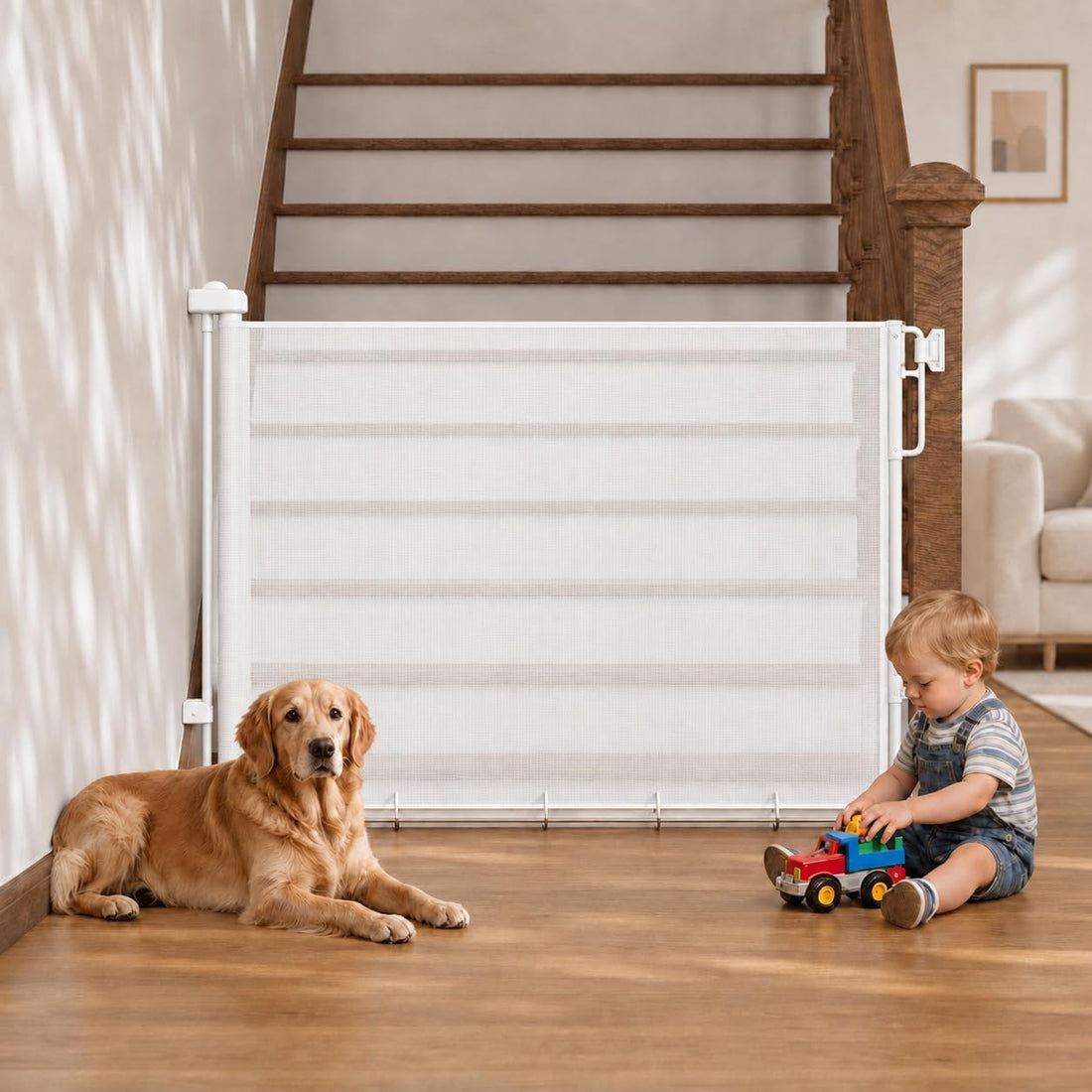 Cumbor 37-55" Retractable Baby Gates for Stairs & Doorways