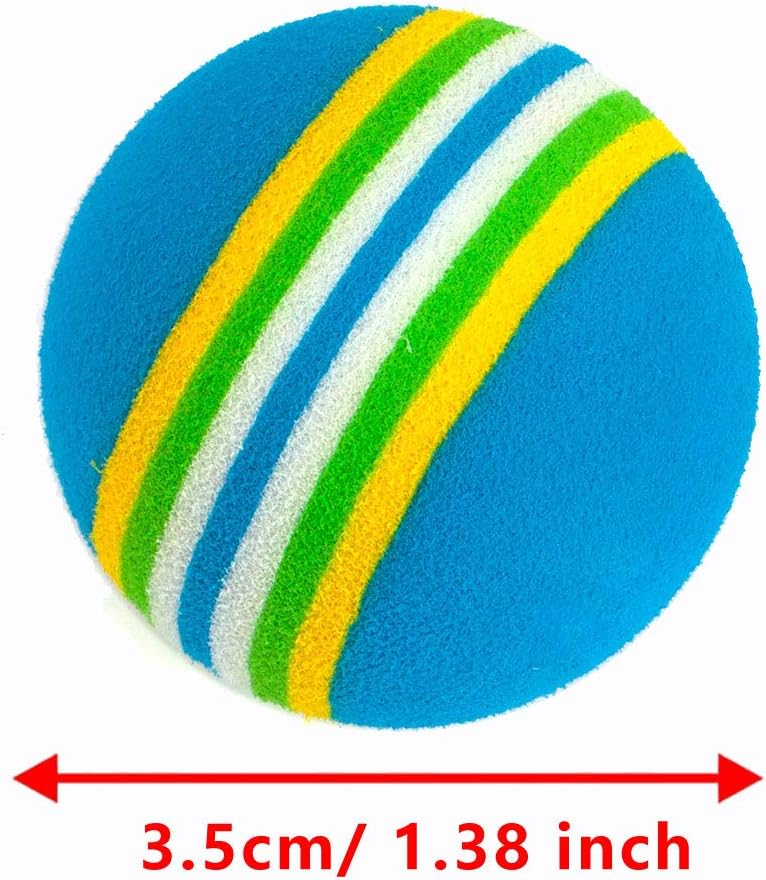 VOVIGGOL 12 Pack 2 Color Rainbow Cat Toy Balls Soft EVA Foam