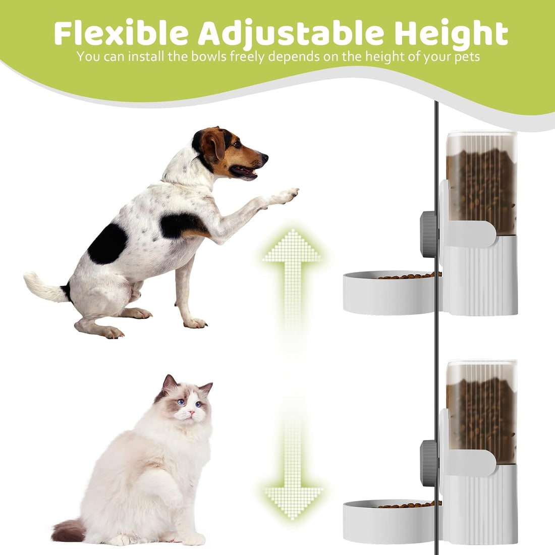 Hanging Cage Auto Pet Food Bowl Water Bottle Dispenser, 1L