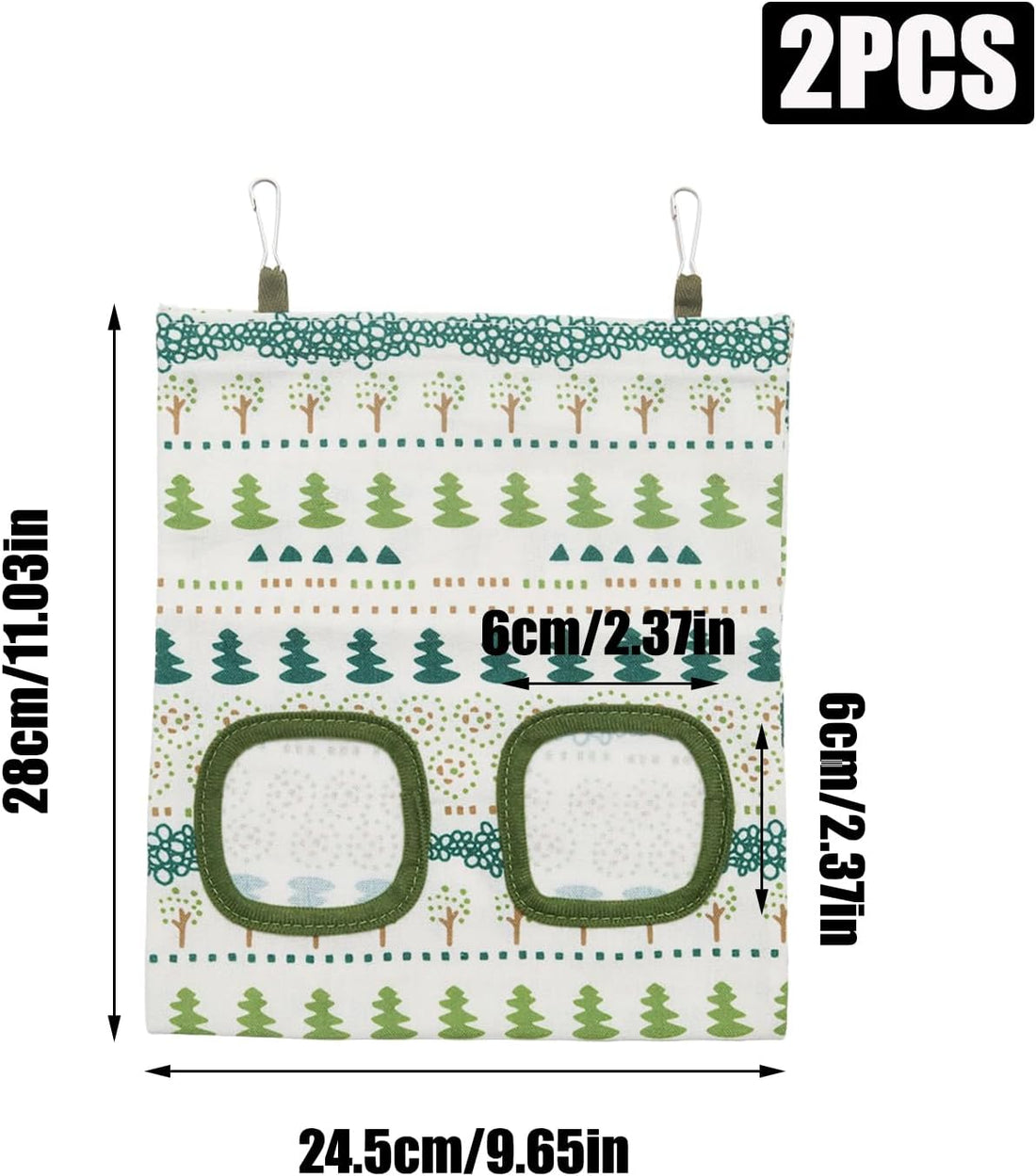2Pcs Rabbit Hay Feeder Bag, Hanging Guinea Pig Hay Feeder, Green