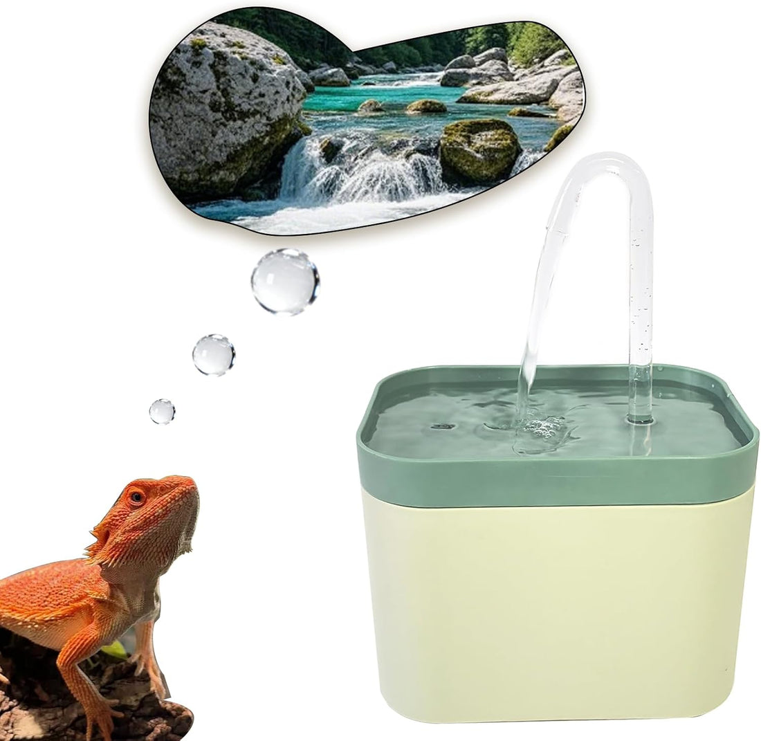 Tfwadmx Reptile Waterfall Water Bowl Fountain Lizard Drinking Dripper