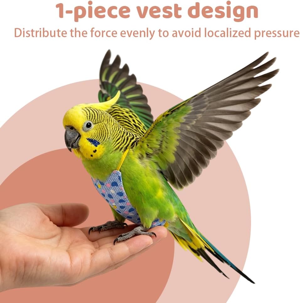 Washable Bird Harness Leash Set