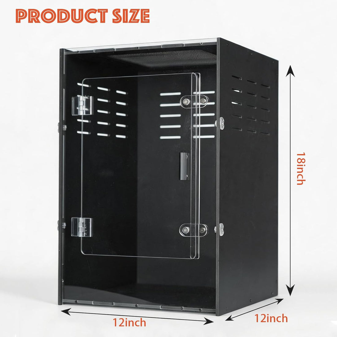 12x12x18 Black PVC Reptile Enclosure