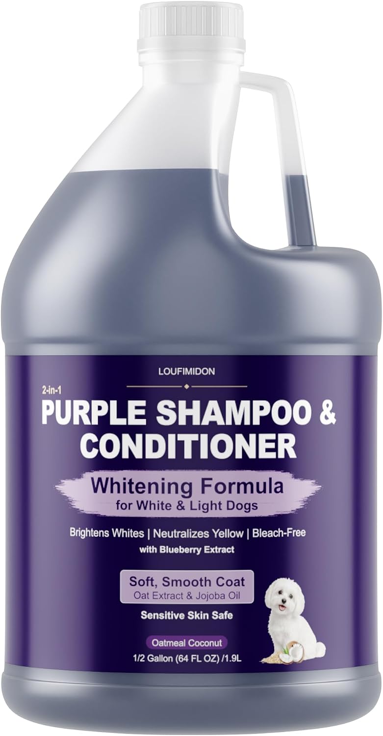 Dog Whitening Shampoo for White Dogs & Light-Colored Coats, 64oz