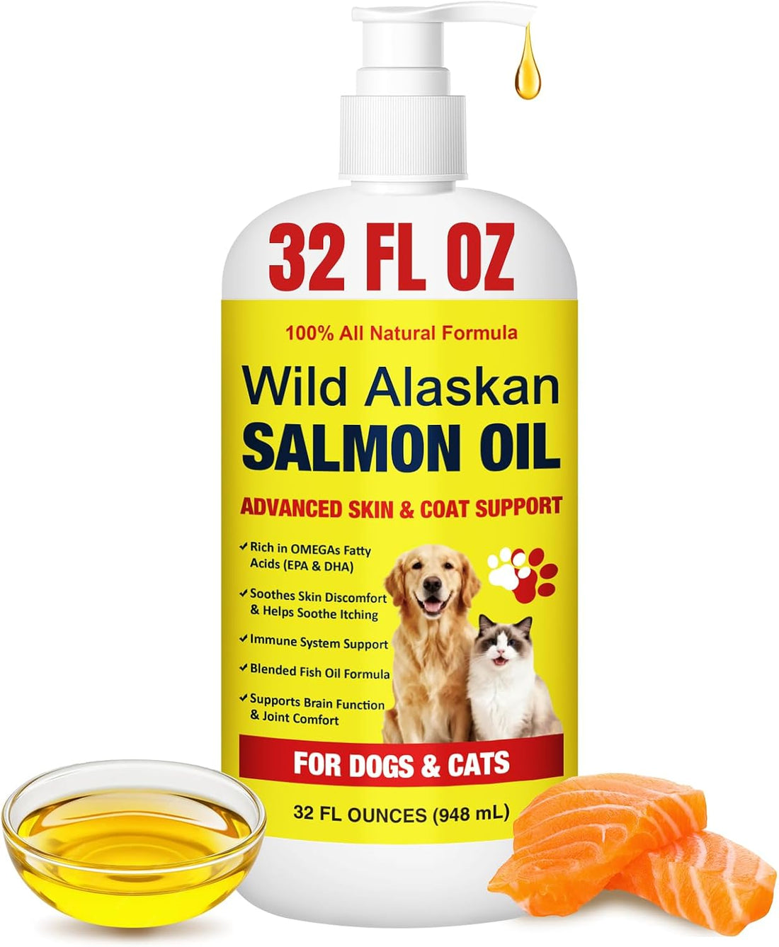 Wild Alaskan Salmon Oil for Dogs & Cats