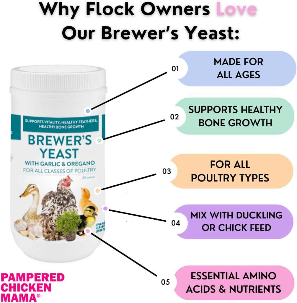 Brewer's Yeast for Ducks & Chickens with Garlic & Dried Oregano