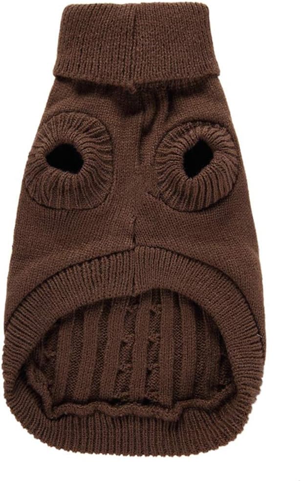 Dog Sweater Soft Warm Turtleneck Knitted Clothes for Small Medium