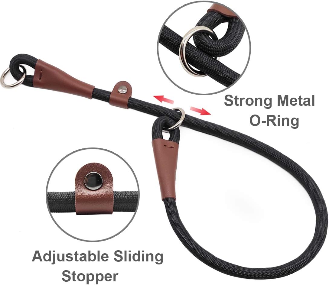 MayPaw Slip Collar Nylon Rope Adjustable Collar for Dog Training- No