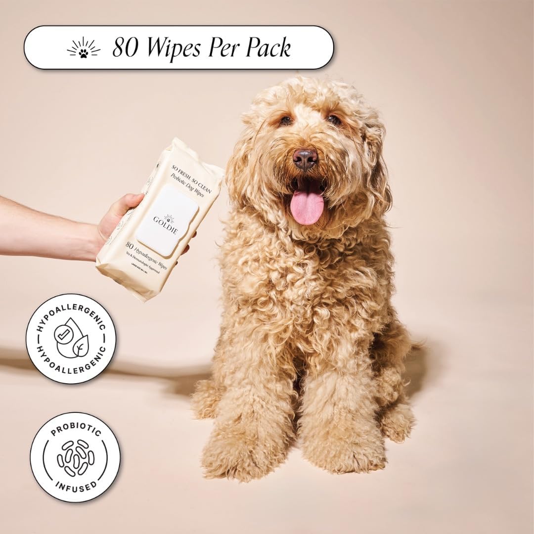 Goldie Dog Essentials Probiotic Dog Wipes Hypoallergenic Sensitive