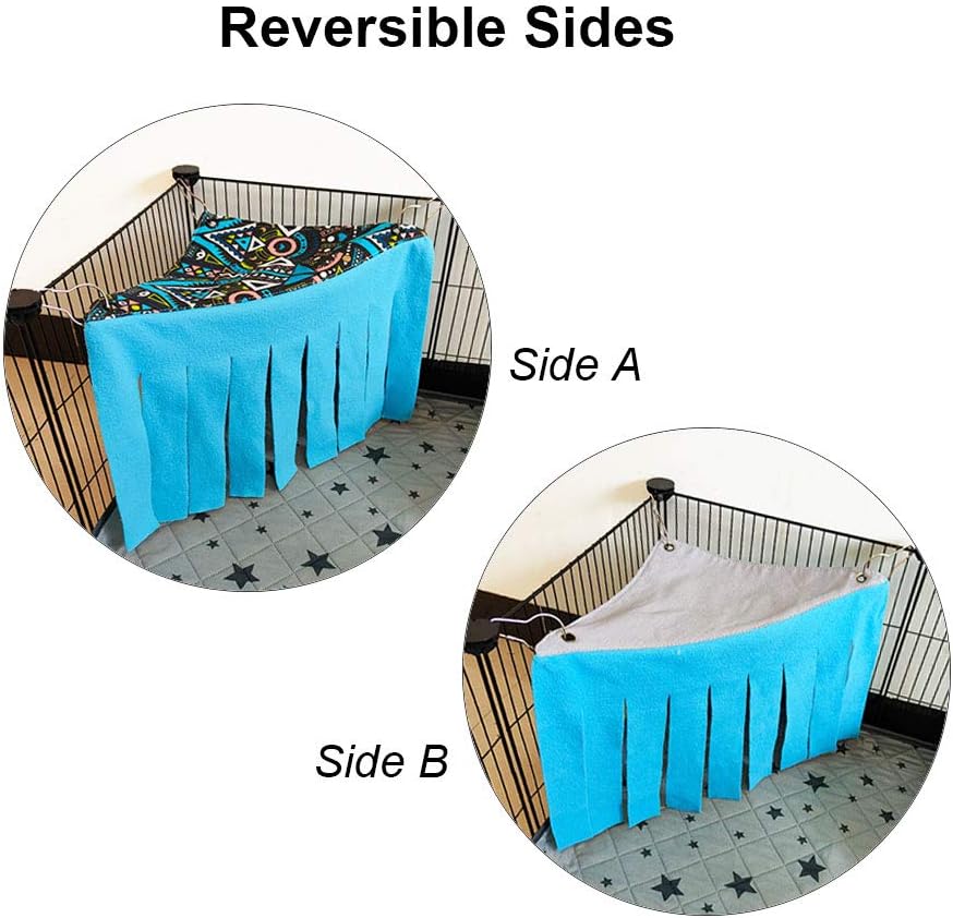 RIOUSSI Guinea Pig Hideout Hideaway Corner Fleece Toys Cage