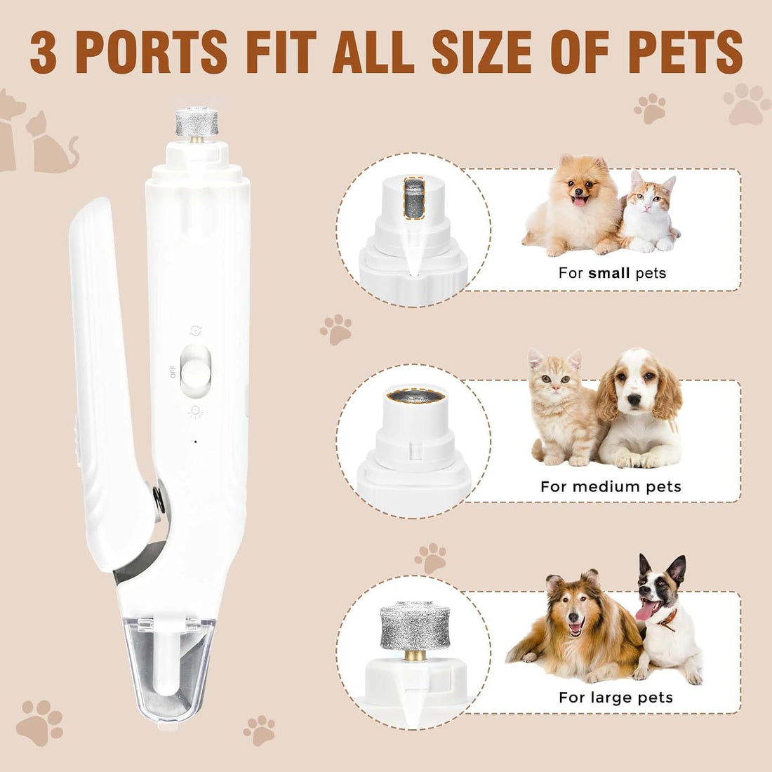 2-in-1 Dog Nail Grinder &Dog Nail Clippers with Light,Cat Nail