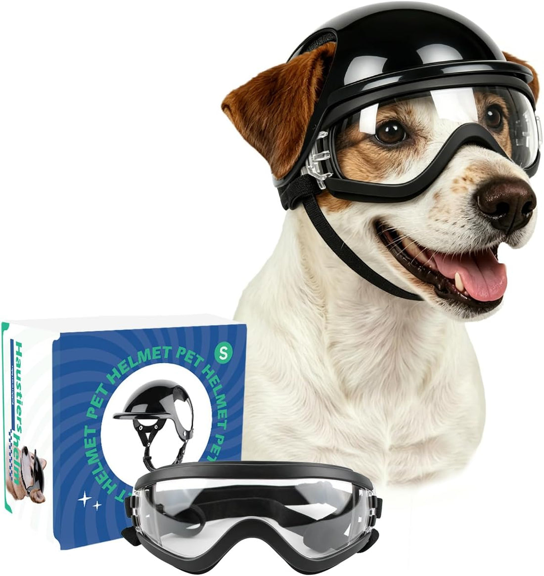 Dog Goggles and Pet Helmet Set