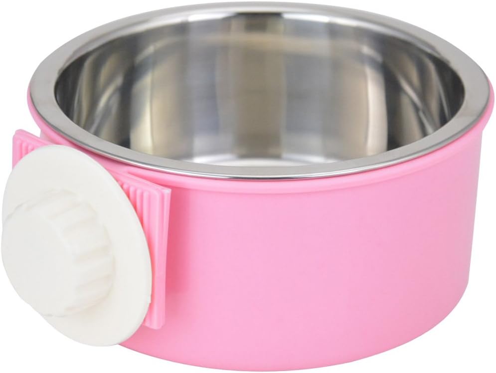 Crate Dog Bowl Removable Stainless Steel Water Food Feeder Bowls Cage