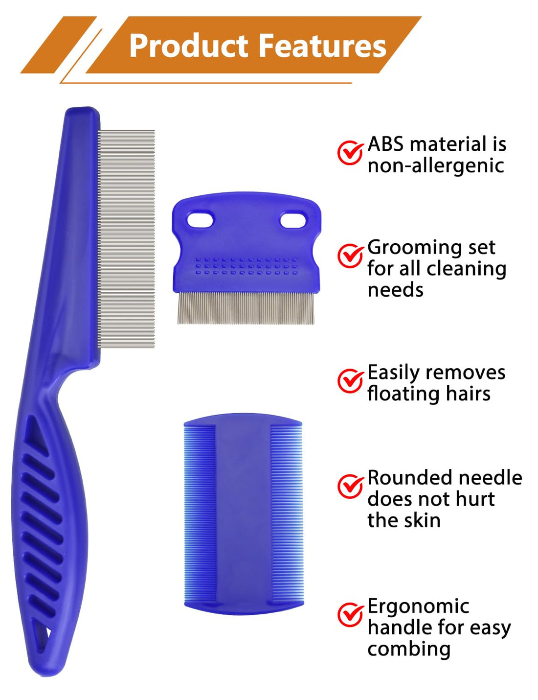 CAPHONT Flea Comb for Cats with Handle