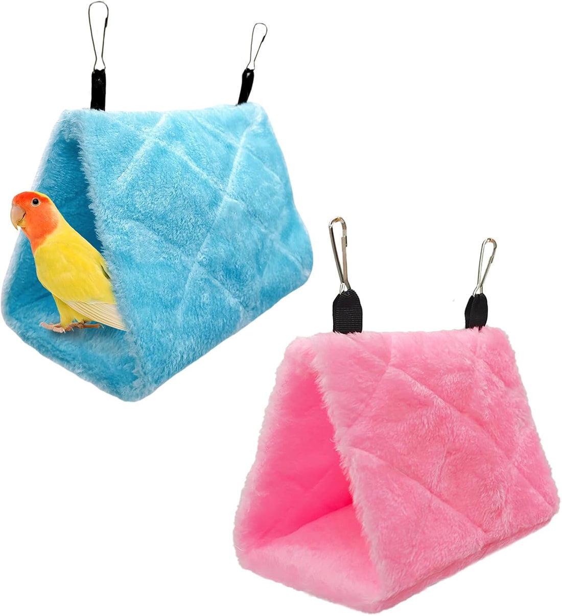 2Pcs Bird Tent Plush Hammock Warm Hut Hanging Nest for Cage