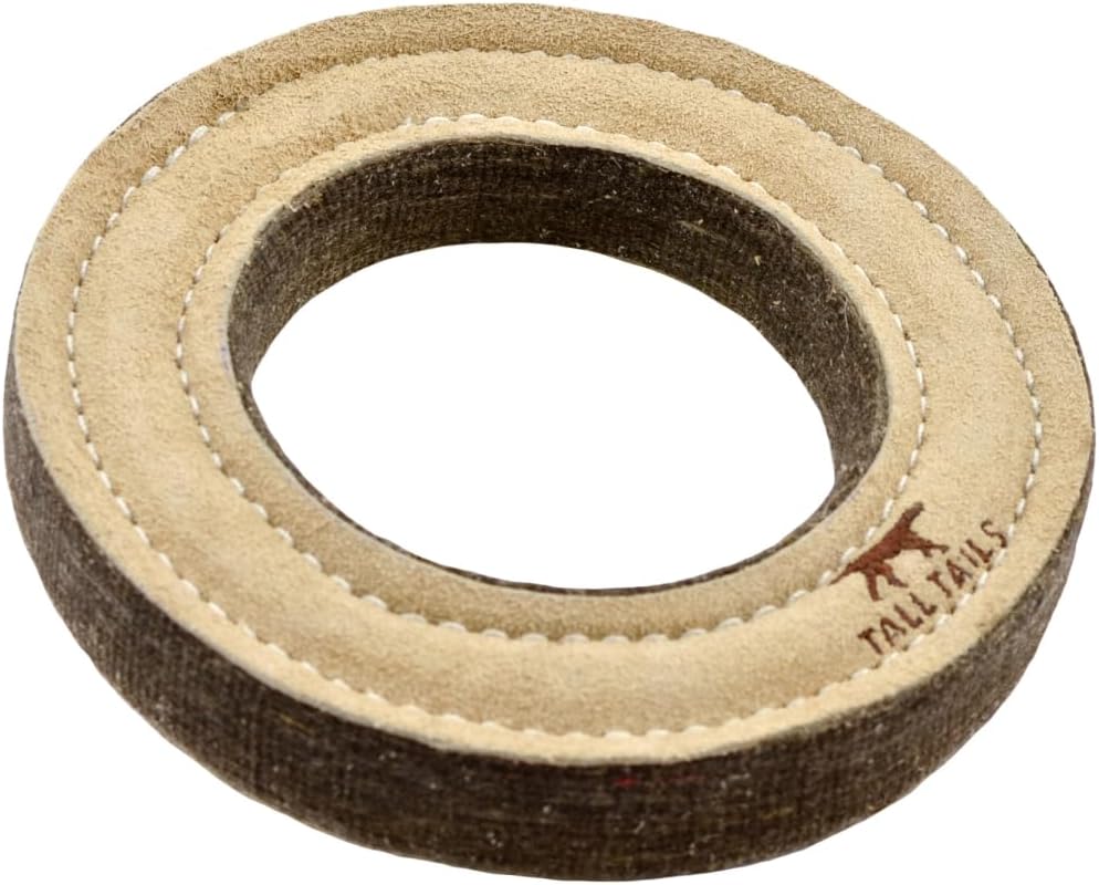 Tall Tails Ring Natural Leather Fetch Toy for Dogs