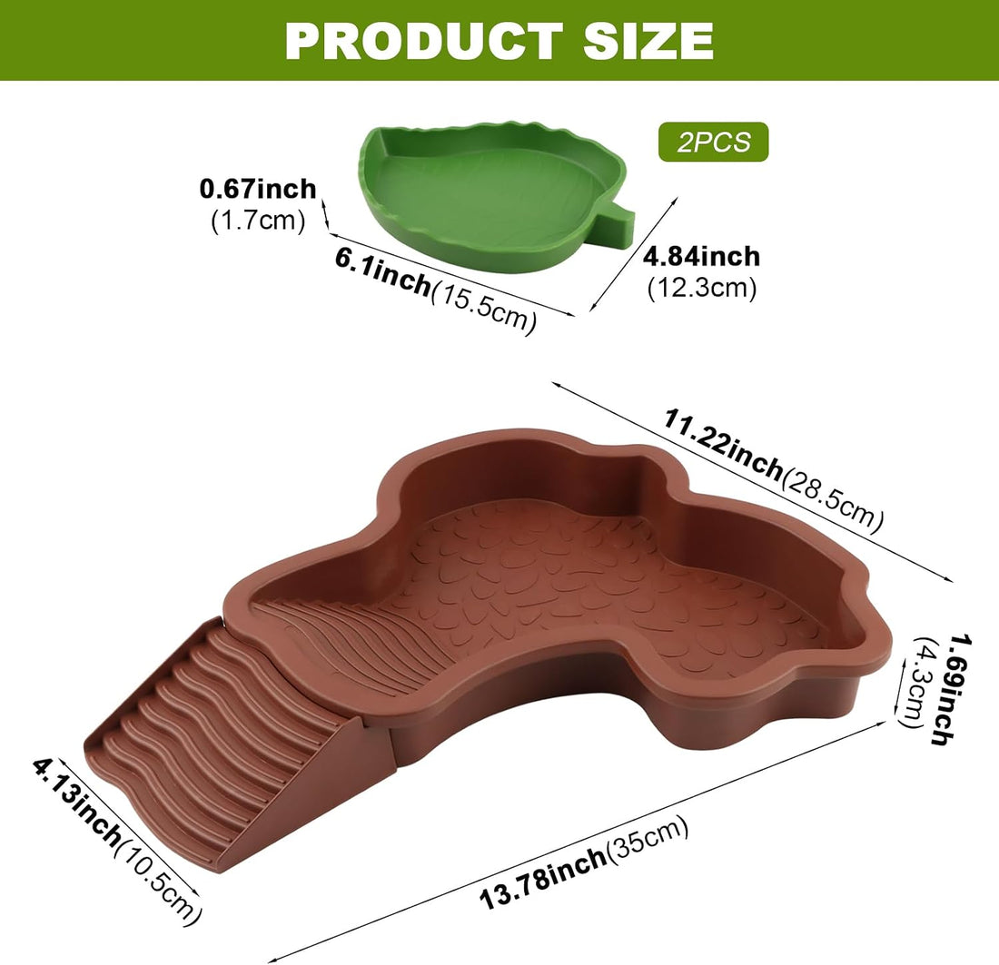 3 Pcs Reptile Bathing Pool Set
