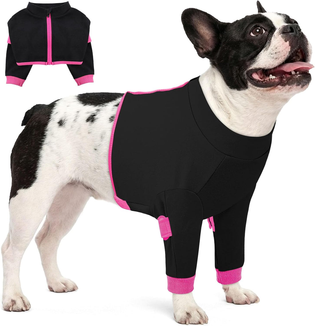 KOESON 100% Cotton Dog Surgery Recovery Suit Front Leg with Elbow
