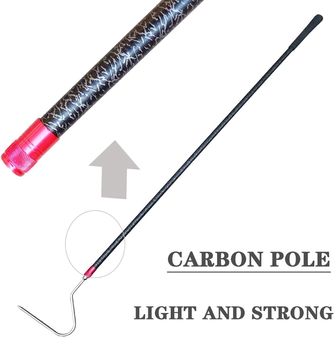 49'' Carbon Snake Hook Catcher Stick Tongs Grabber, 2 Pack