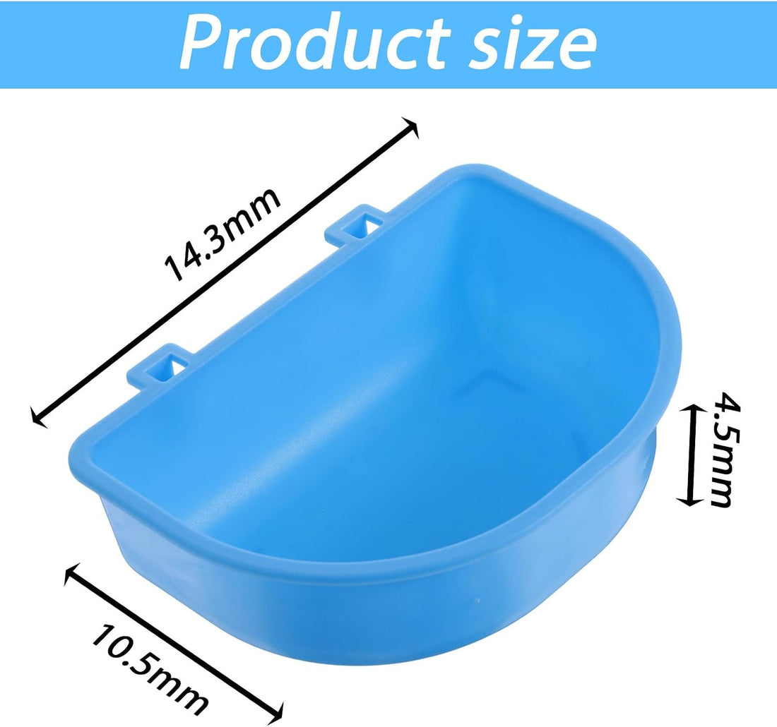 2 Pcs Rabbit Food Bowl, Guinea Pig Food Dish Bird Feeding Dish Crate