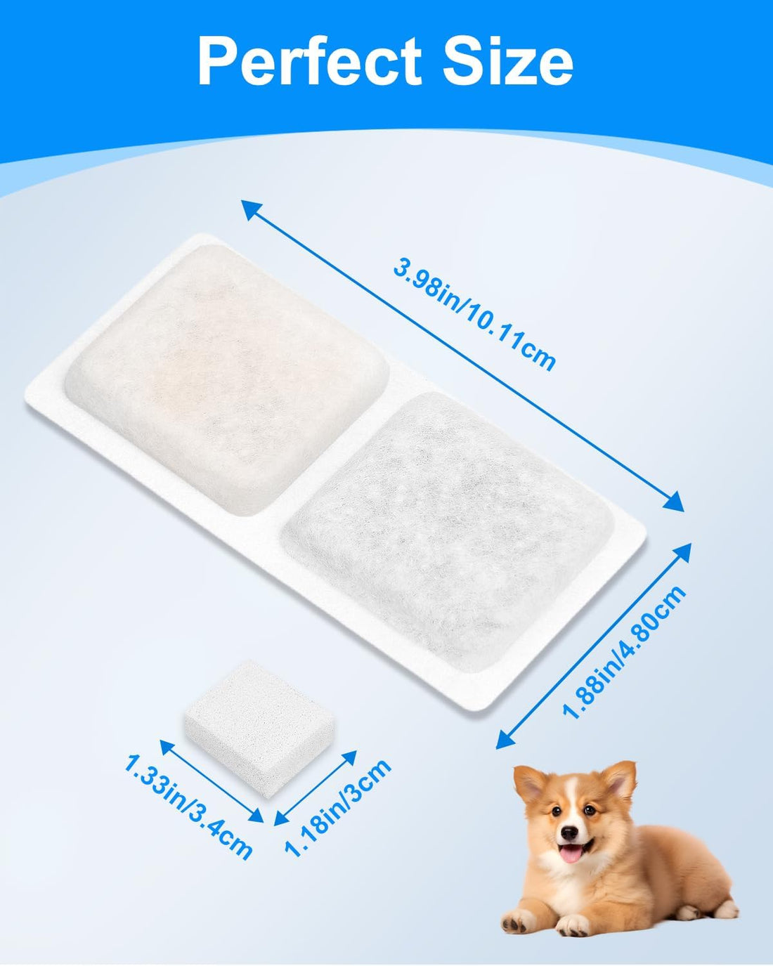 MyfatBOSS 12+12 Pack Dog Water Bowl Filter Replacement for Large Dogs
