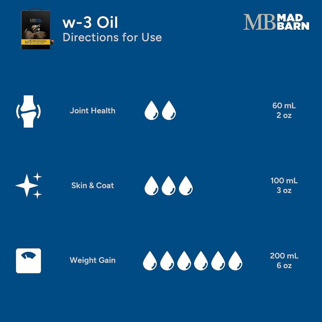 Mad Barn - W-3 Oil 5 L with Omega-3 DHA & Natural Vitamin E