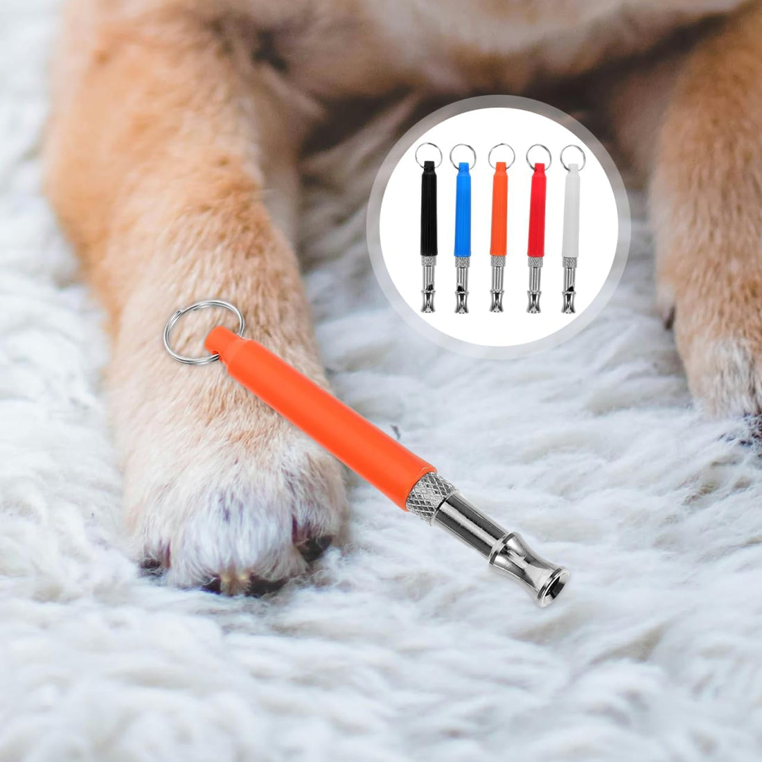 Adjustable Dog Training Whistles 5pcs with High-Frequency Recall
