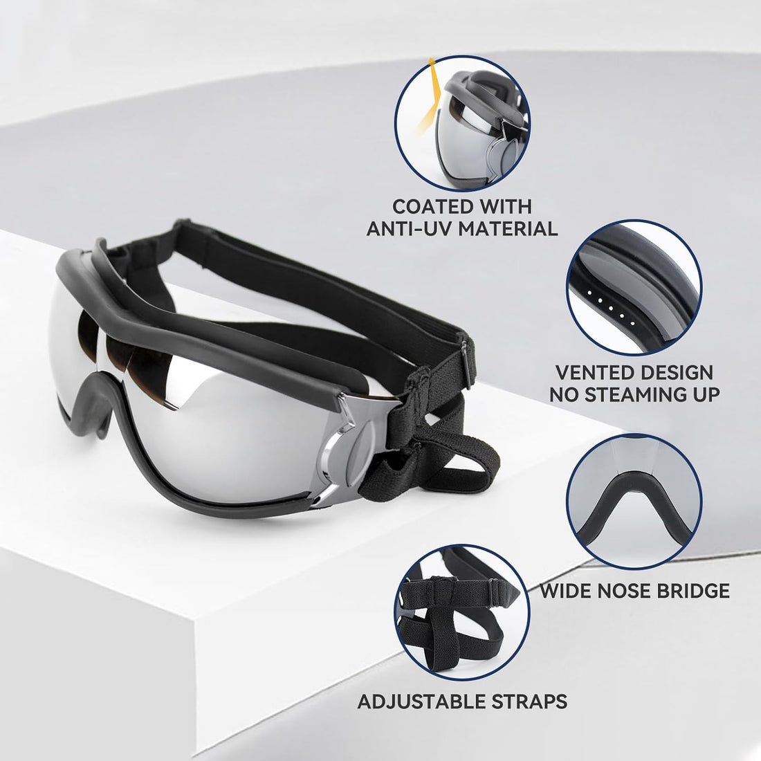 Billionchains Dog Goggles Small Breed with UV Protection Windproof