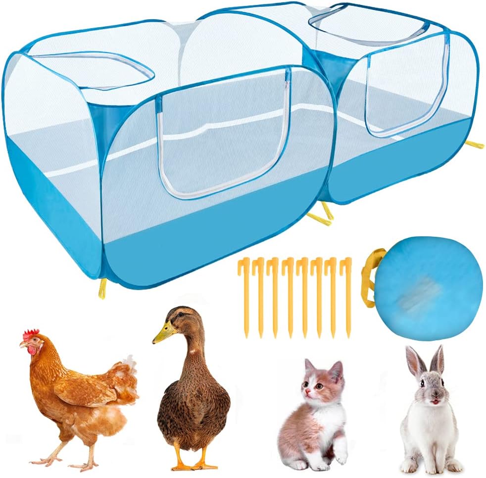 Lukovee Small Animals Playpen, Foldable, Detachable Bottom