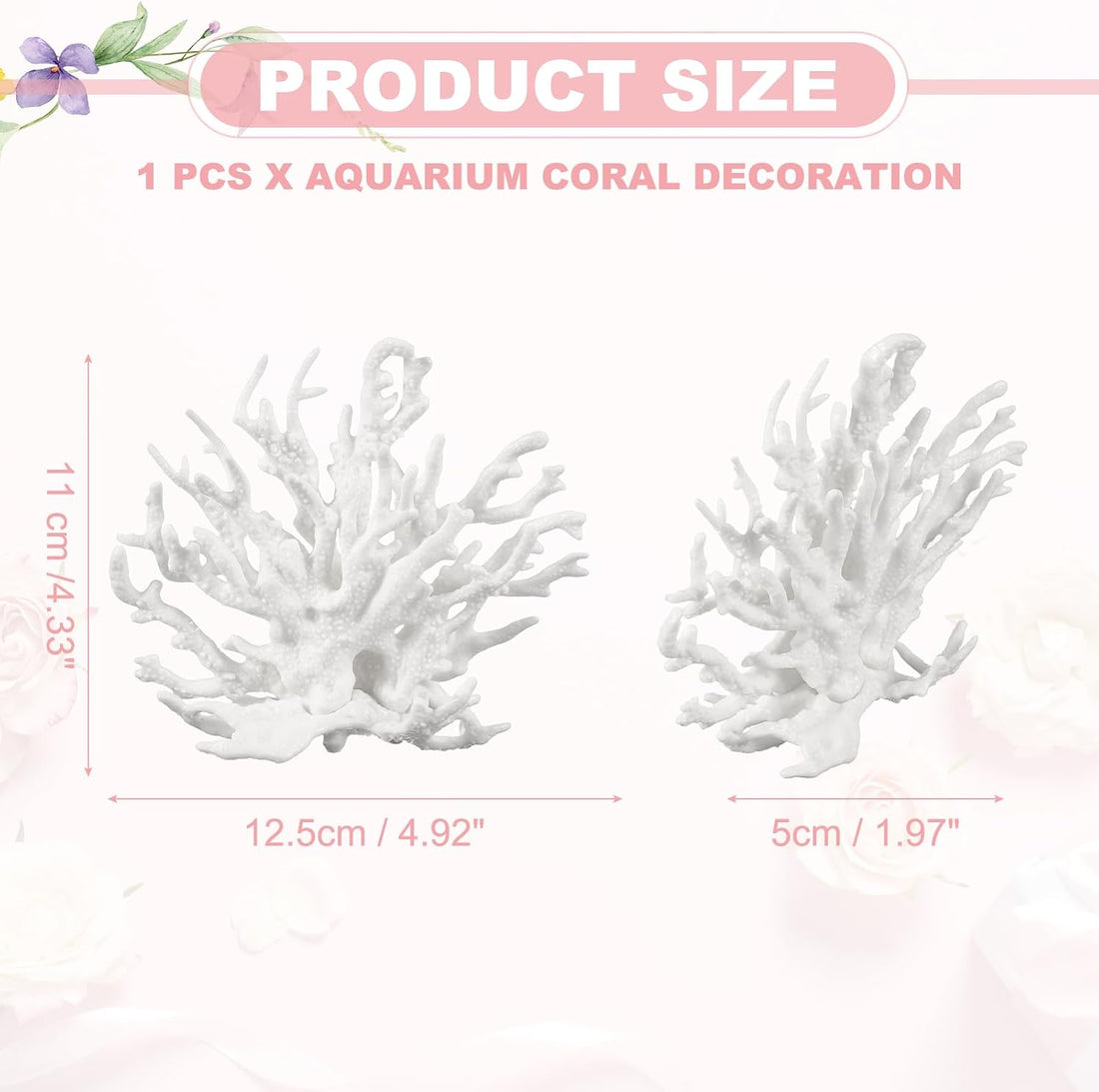 Aquarium Coral Decoration Fish Tank Decor 4.9"x2"x4.3"