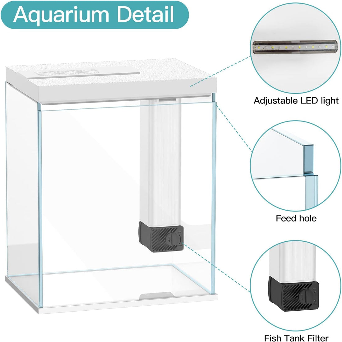 Pronetcus Betta Fish Tank, 2 Gallon Glass Aquarium Starter Kit