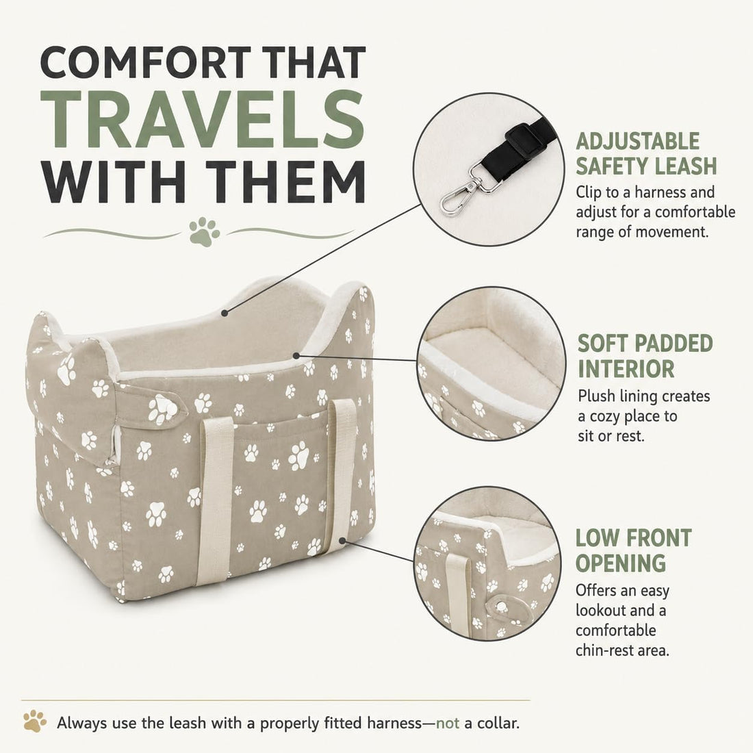 Cullaby Dog Car Seat for Small Dogs