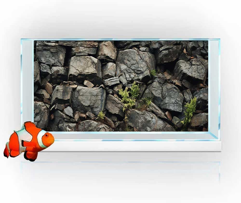72X24IN Stone Aquarium Background, Rock Fish Tank Background
