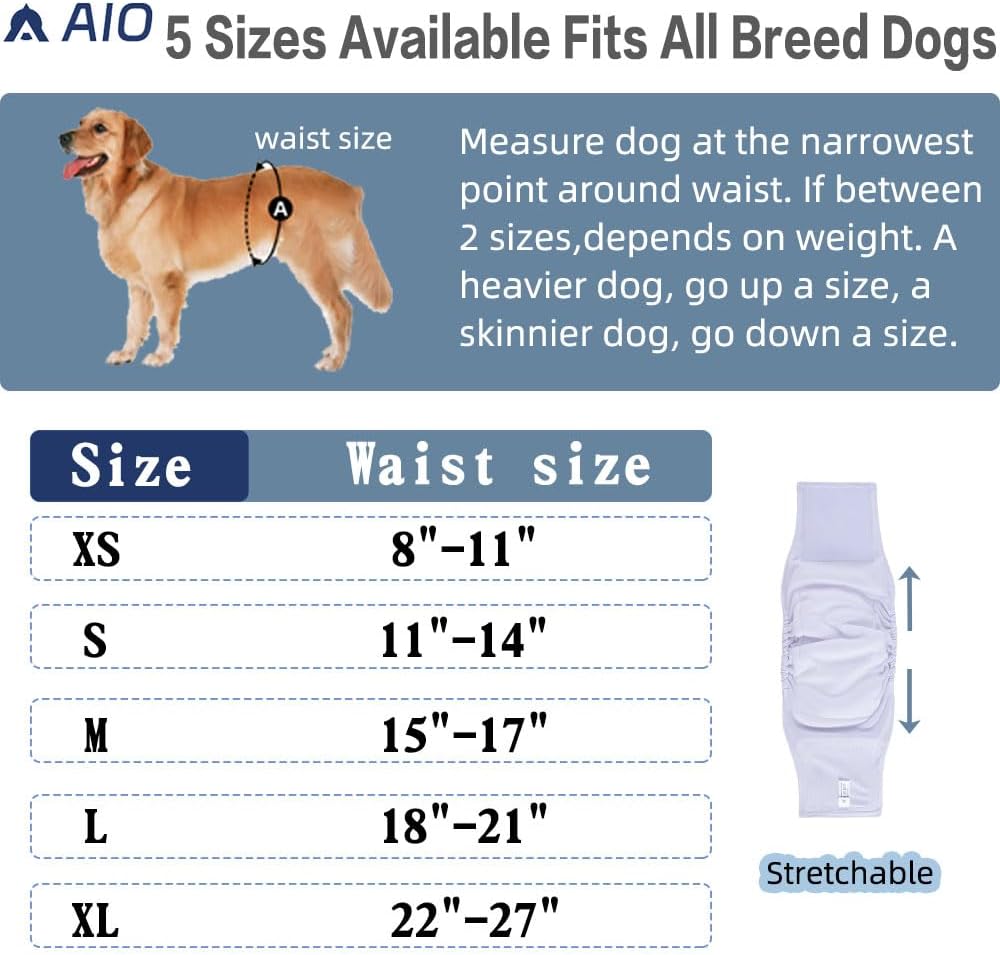 Washable Reusable Dog Diapers Male