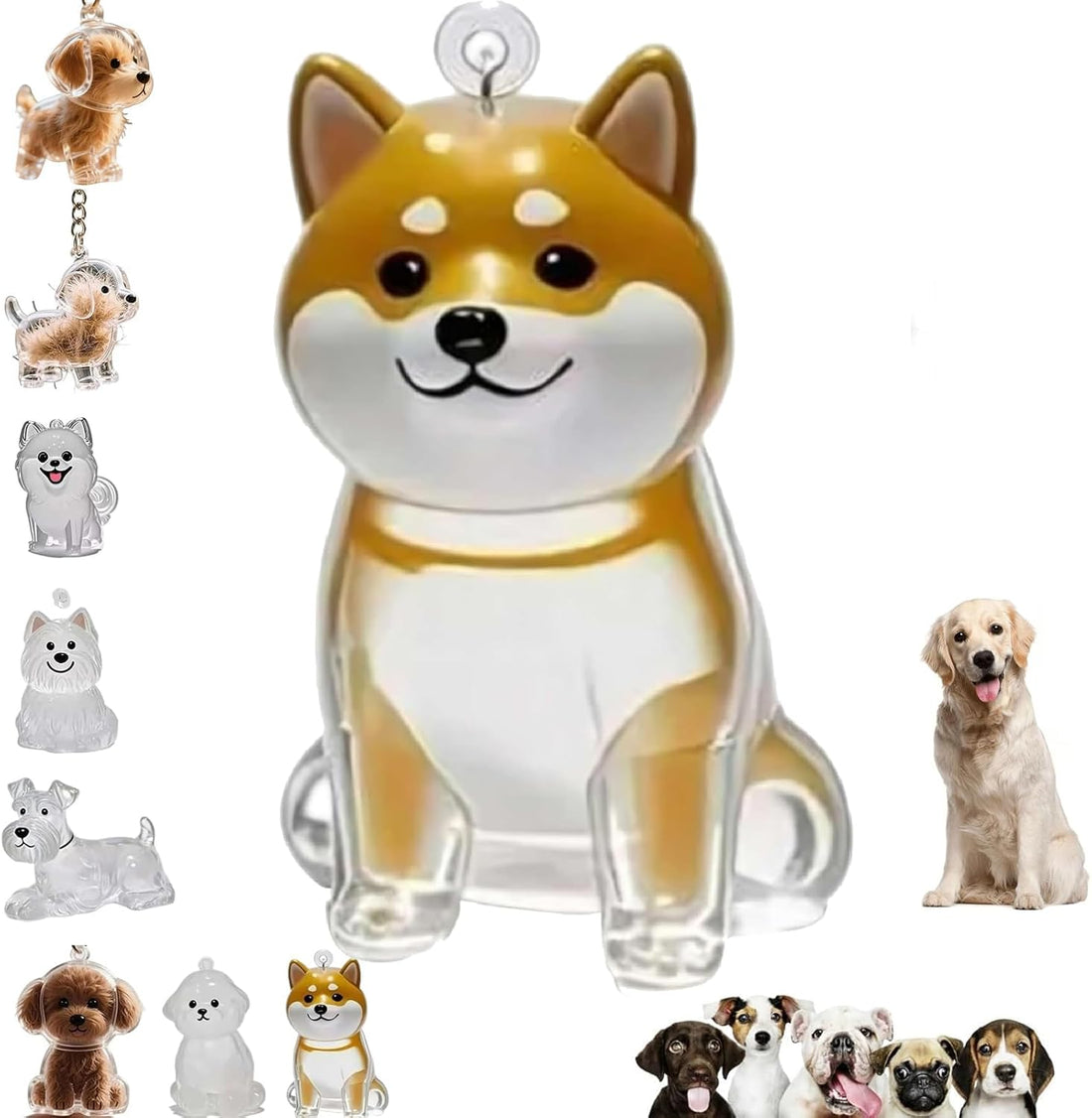 Dog Hair Collector Keychain Charm Memorial Storage Box,Pet Hairs