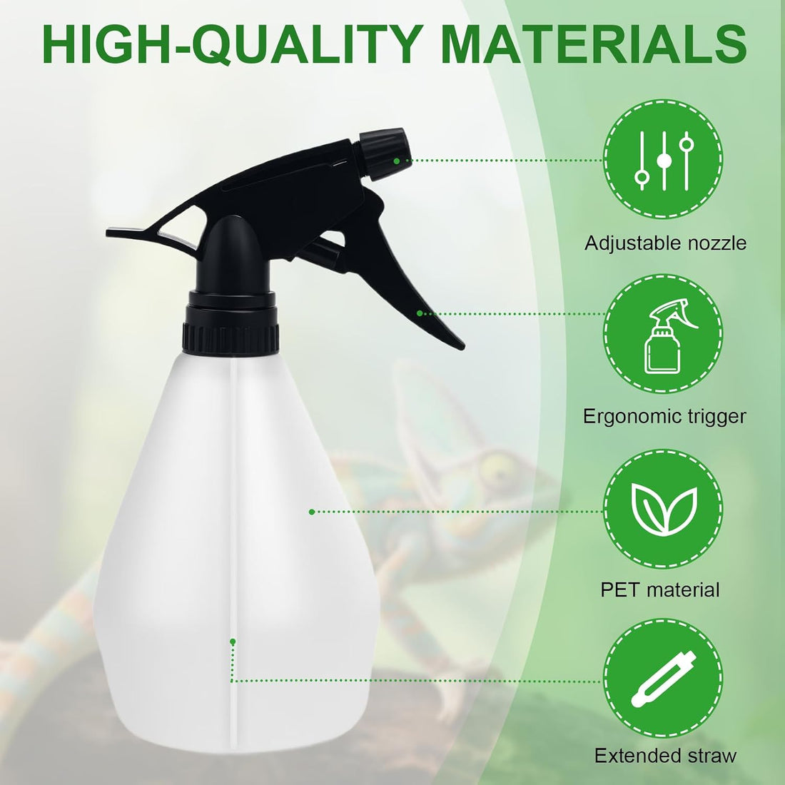 DukroukReptile Spray Bottle Adjustable Nozzle,500ml(17oz)
