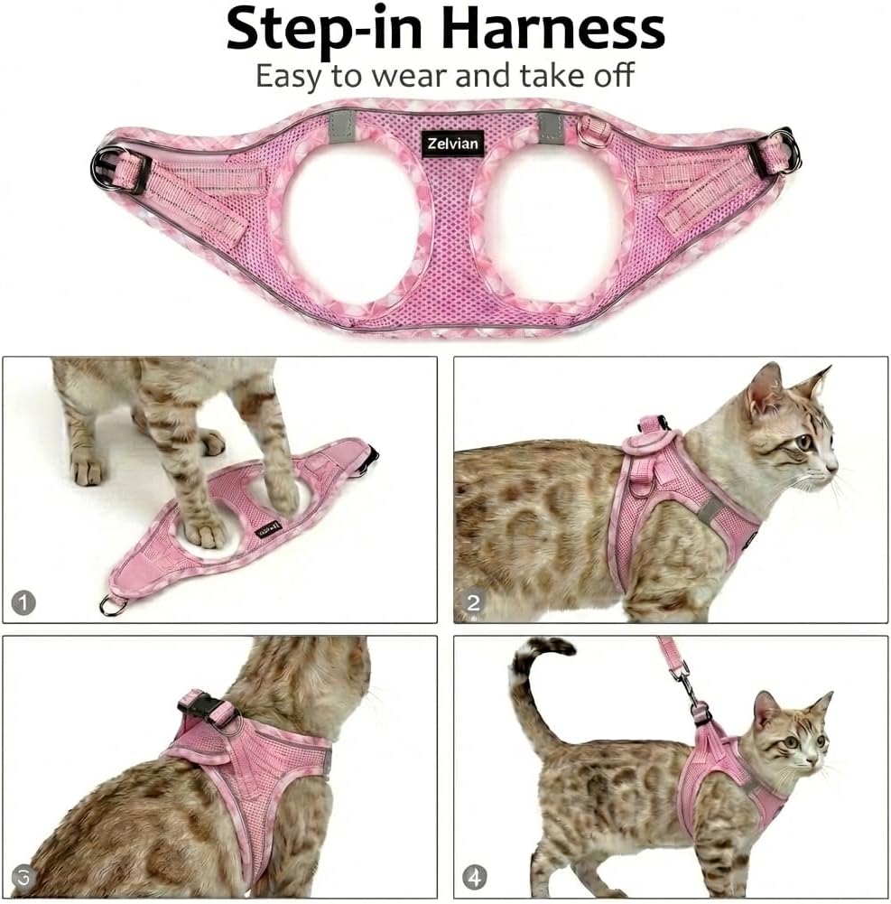 Escape Proof Cat Harness and Leash, Adjustable Vest
