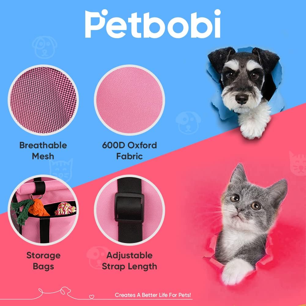 Petbobi Pet Reinforce Car Booster Seat for Dog Cat Portable