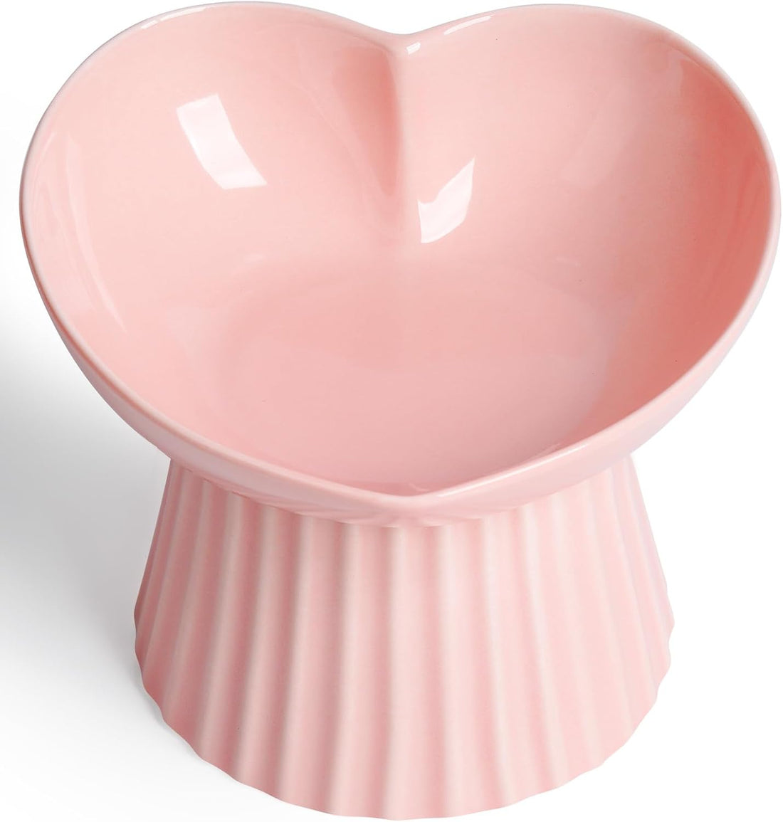 Elevated Cat Food Bowl, Ceramic Titled Whisker Friendly, 5.3in Wide