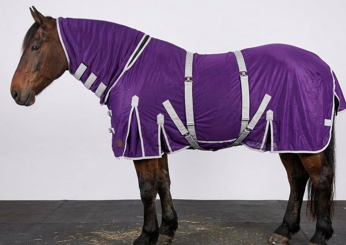 Horse Fly Sheet with Neck & Detachable Belly Band, Lightweight Mesh