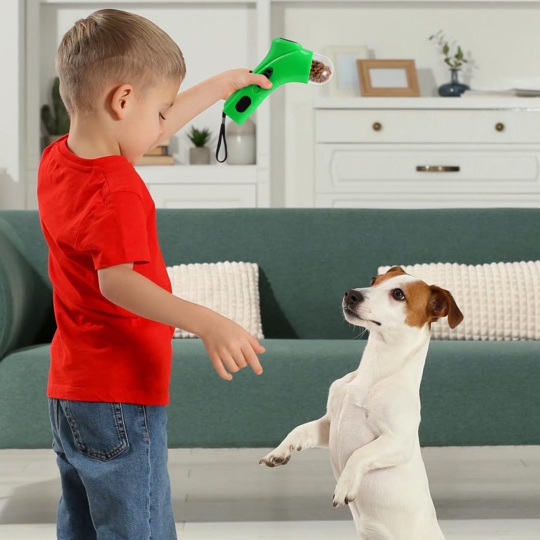 balacoo Dog Treat Launcher Green Plastic Interactive Toy