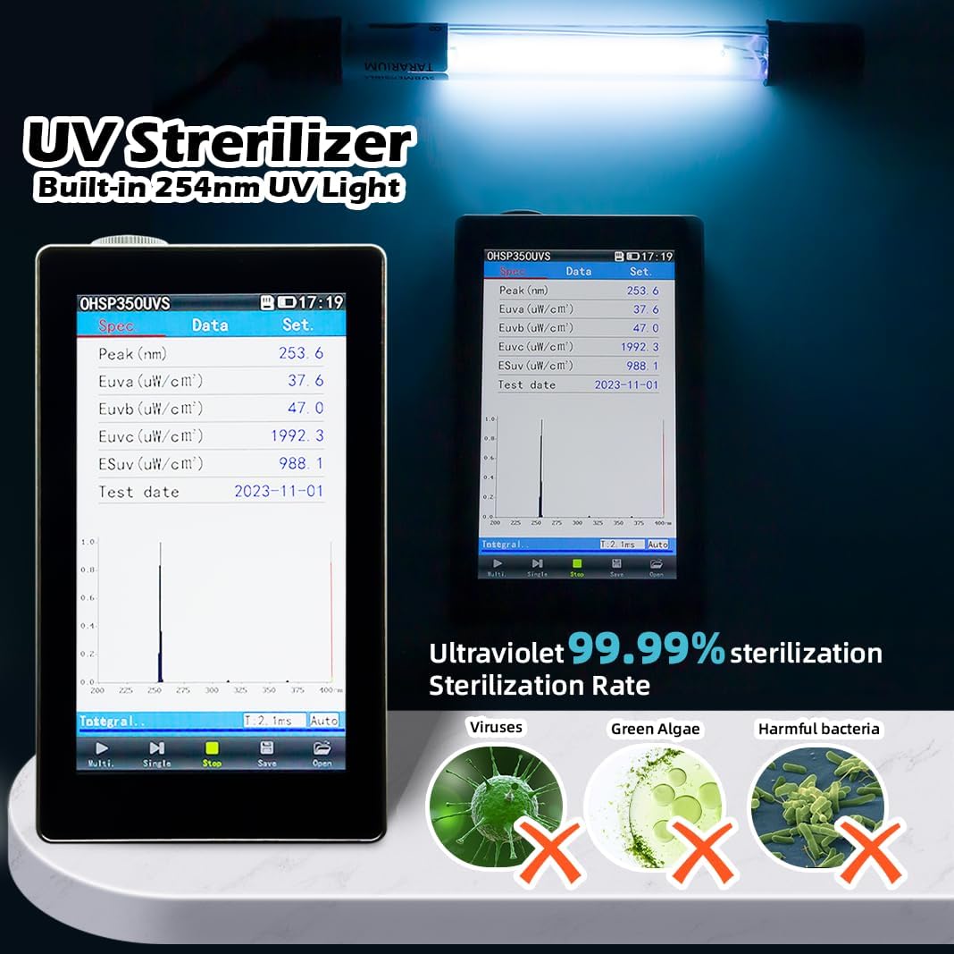 COOSPIDER Aquarium Filter with 7W U-V Light 300GPH for 75-200 Gallon