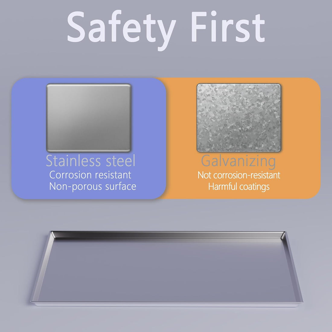 Metal Dog Crate Tray Replacement Pan - Stainless Steel