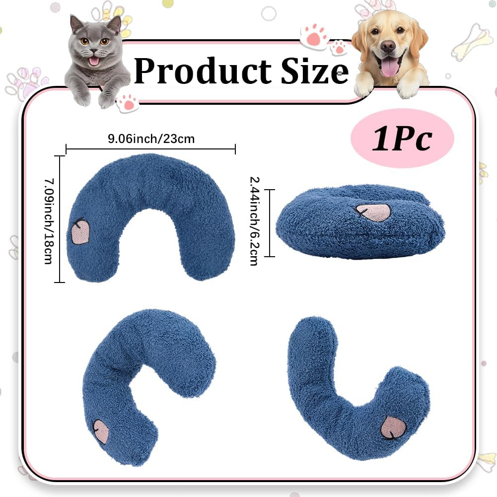U-Shaped Calming Pillow for Cats and Dogs Yellow Cherry