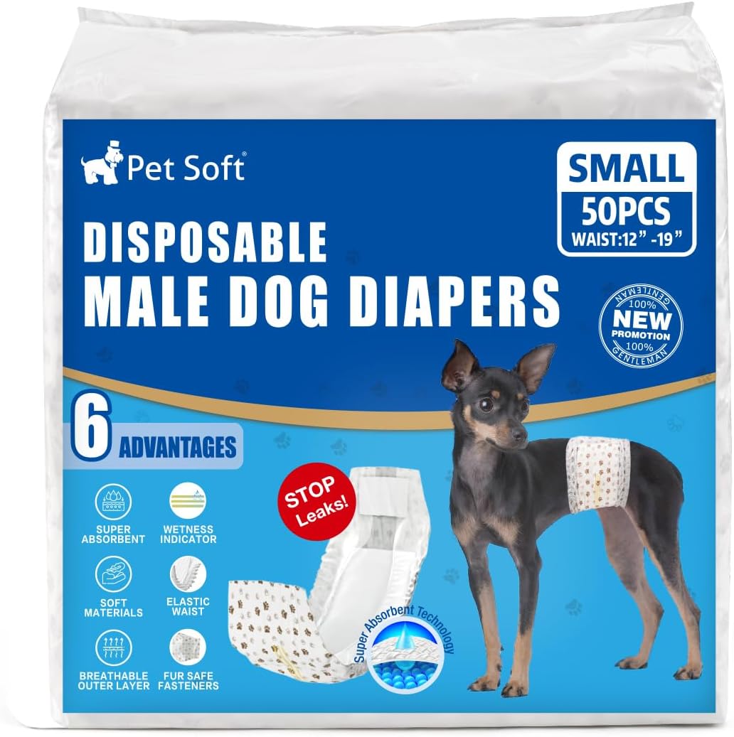 Pet Soft Dog Diapers Male - Disposable Male Dog Wraps Wetness