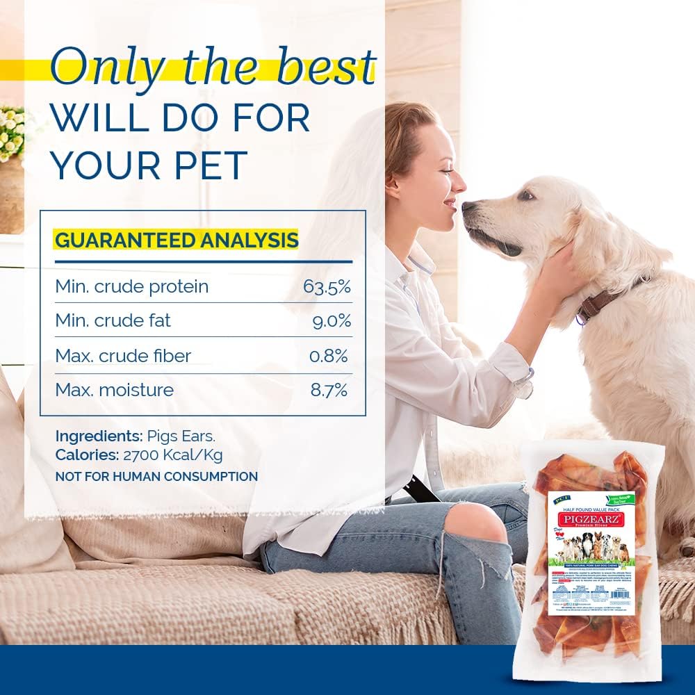 PCI -Pet Center, Inc Pigzears - 100% Pig Ears - Dog Treat - 2 Count