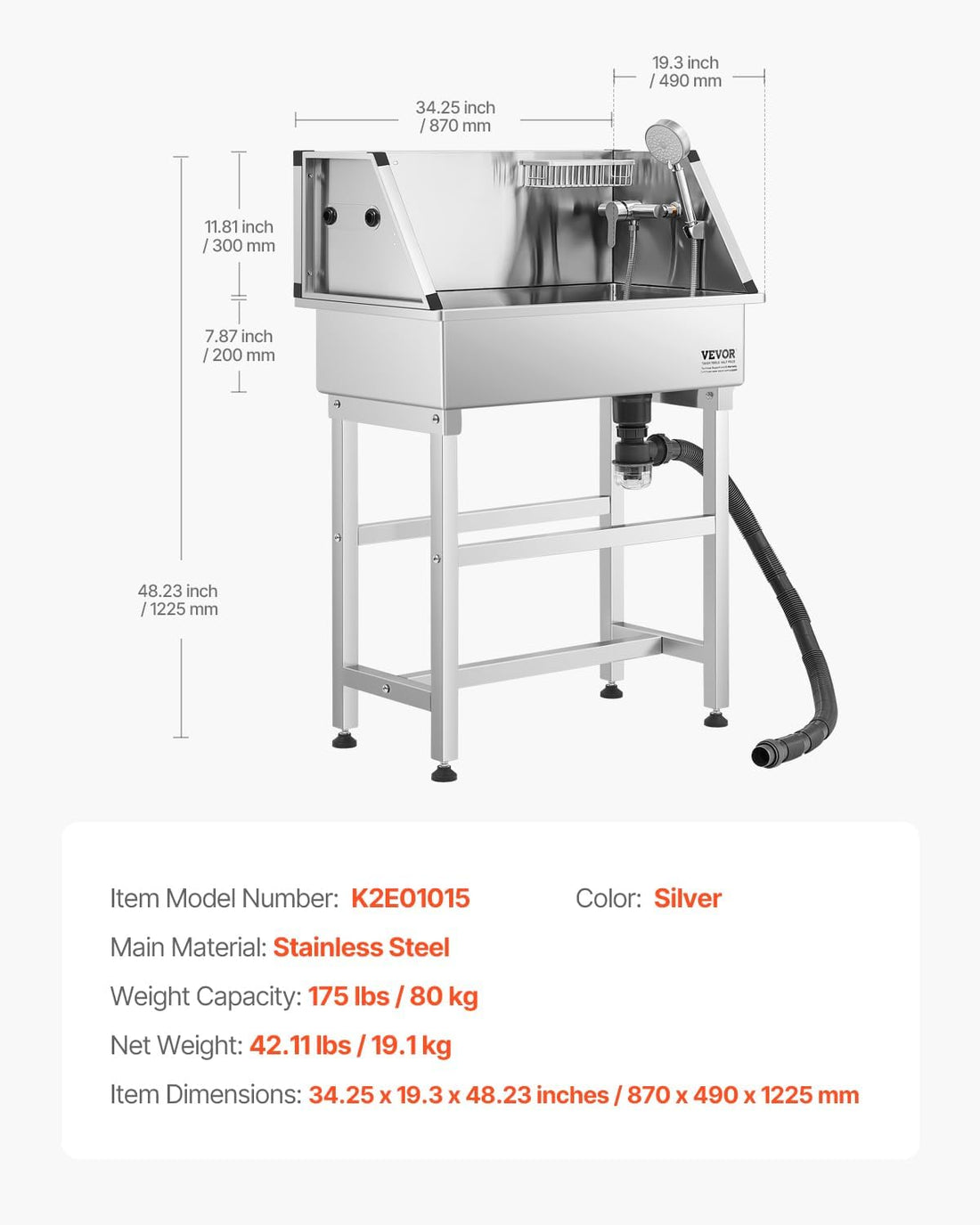 VEVOR Professional Dog Washing Station