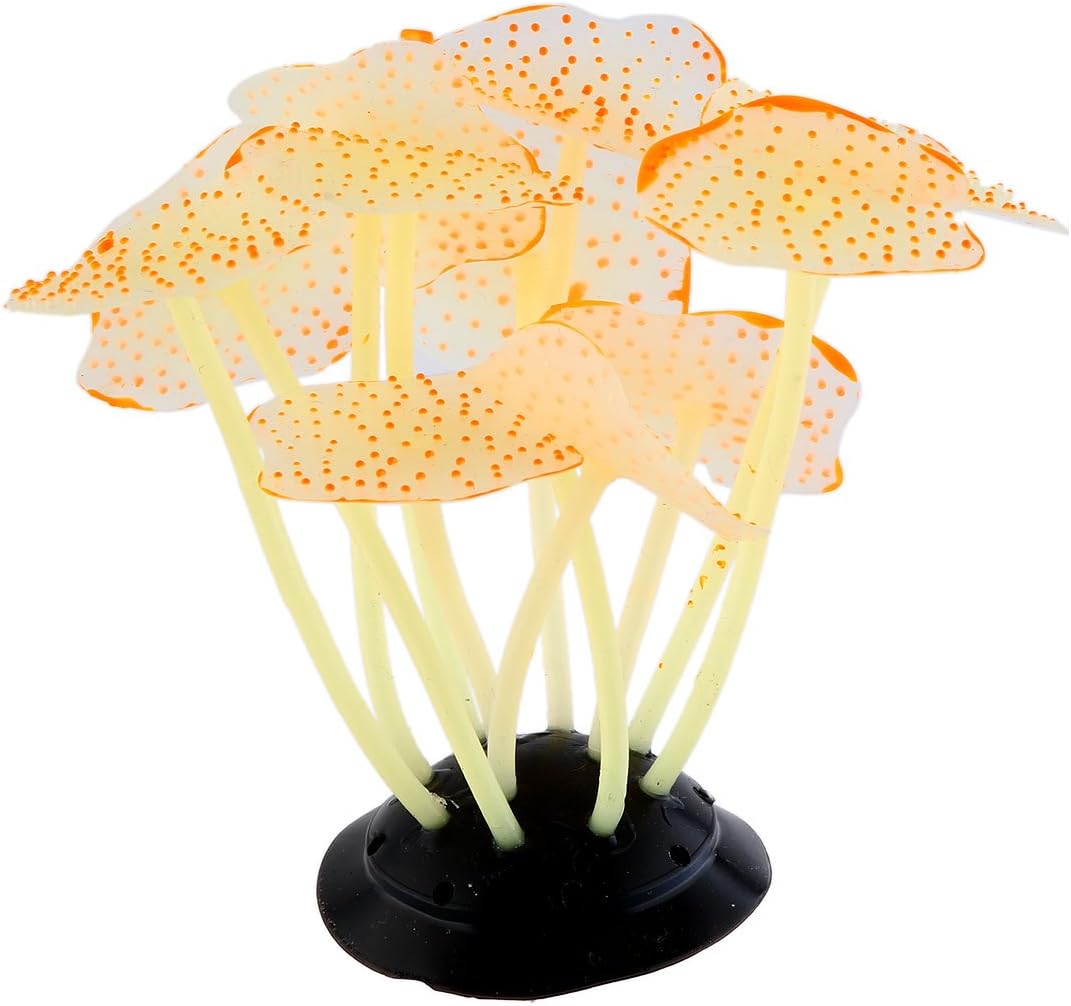 Uniclife Silicone Coral Plant Decorations Glowing Artificial Ornament
